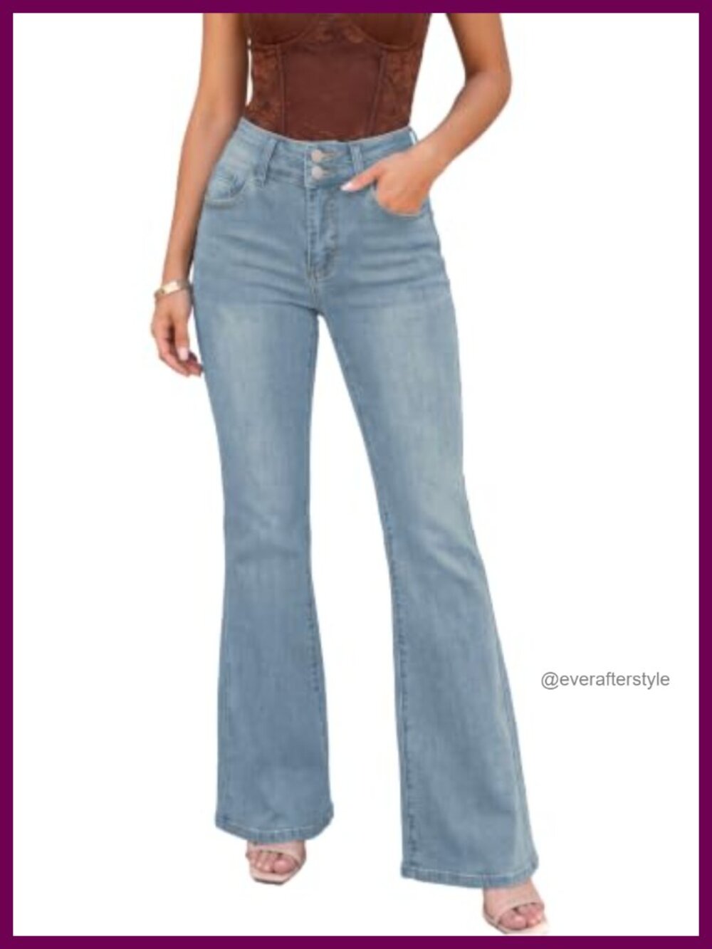 High Waisted Bootcut Jeans Stretchy Shaping Curvy Denim